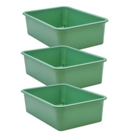 Teacher Created Resources® Eucalyptus Green Large Plastic Storage Bin, Pack of 3
