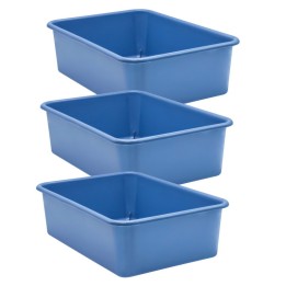Teacher Created Resources® Slate Blue Large Plastic Storage Bin, Pack of 3