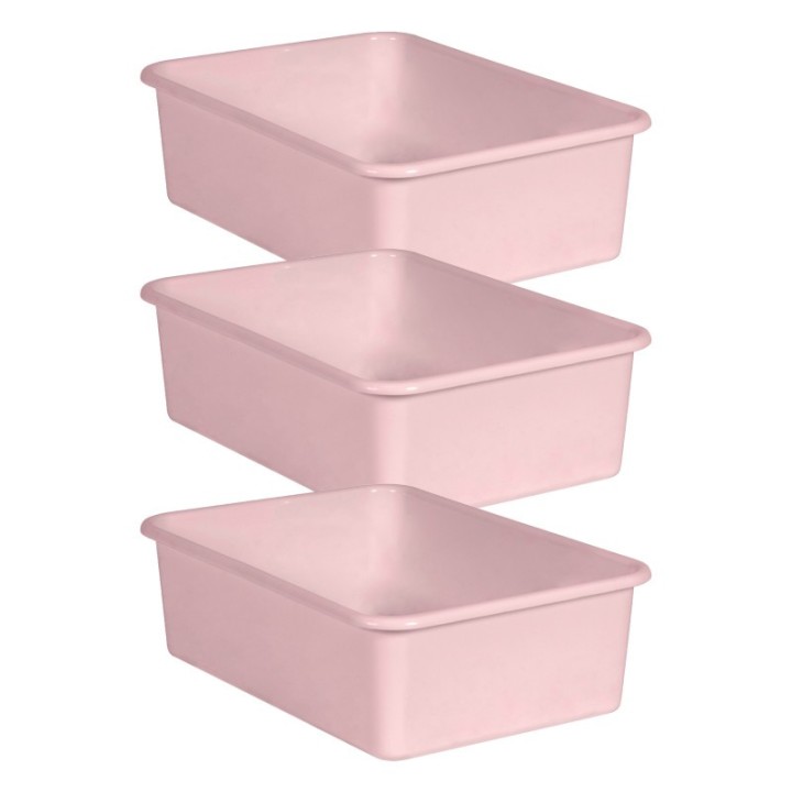 Teacher Created Resources® Blush Large Plastic Storage Bin, Pack of 3