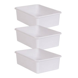 Teacher Created Resources® White Large Plastic Storage Bin, Pack of 3