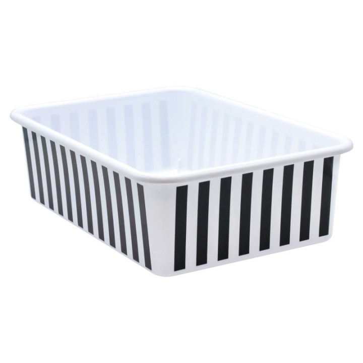 Teacher Created Resources® Black and White Stripes Large Plastic Storage Bin
