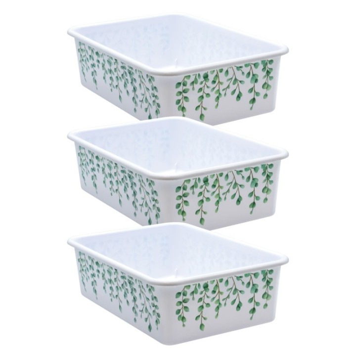 Teacher Created Resources® Eucalyptus Large Plastic Storage Bin, Pack of 3