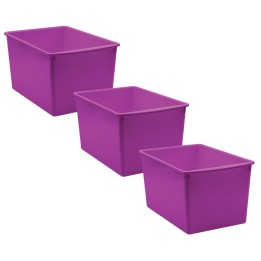 Teacher Created Resources® Purple Plastic Multi-Purpose Bin, Pack of 3