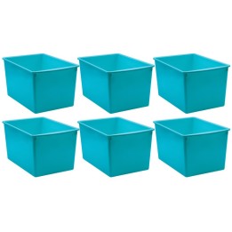 Teacher Created Resources® Plastic Multi-Purpose Bin, Teal, Pack of 6
