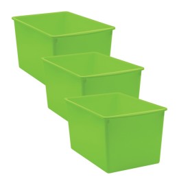 Teacher Created Resources® Lime Plastic Multi-Purpose Bin, Pack of 3