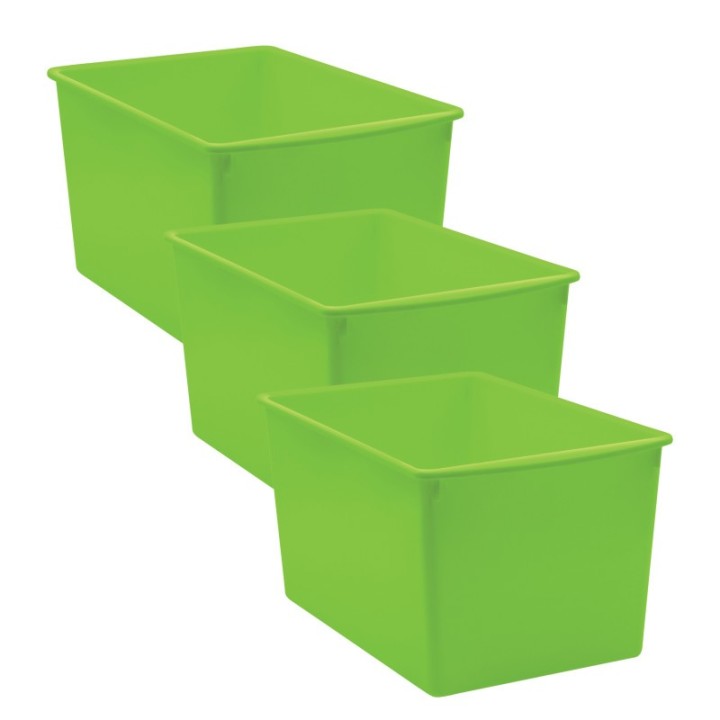 Teacher Created Resources® Lime Plastic Multi-Purpose Bin, Pack of 3