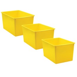 Teacher Created Resources® Yellow Plastic Multi-Purpose Bin, Pack of 3