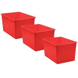 Teacher Created Resources® Red Plastic Multi-Purpose Bin, Pack of 3