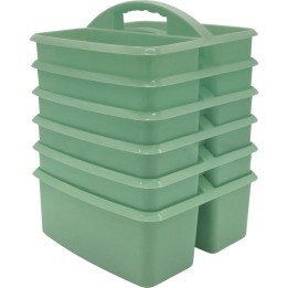Teacher Created Resources® Eucalyptus Green Plastic Storage Caddy, Pack of 6
