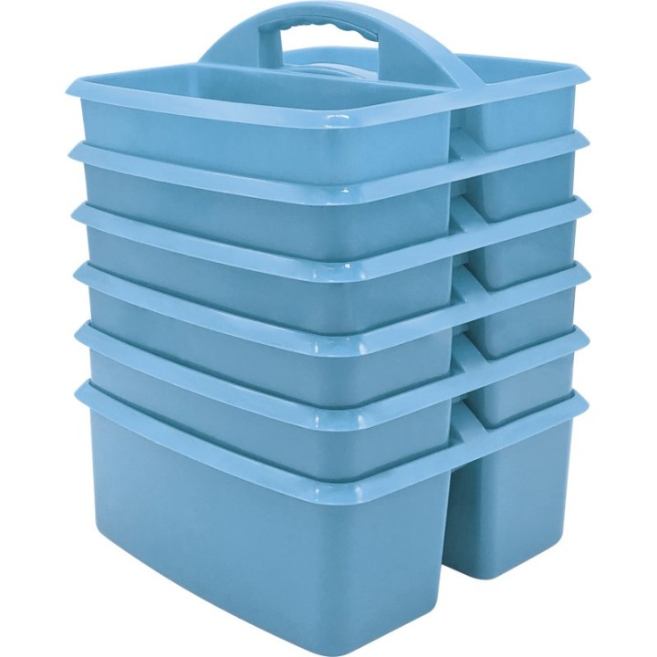 Teacher Created Resources® Light Blue Plastic Storage Caddy, Pack of 6