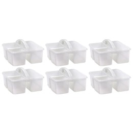 Teacher Created Resources® Plastic Storage Caddy, Clear, Pack of 6