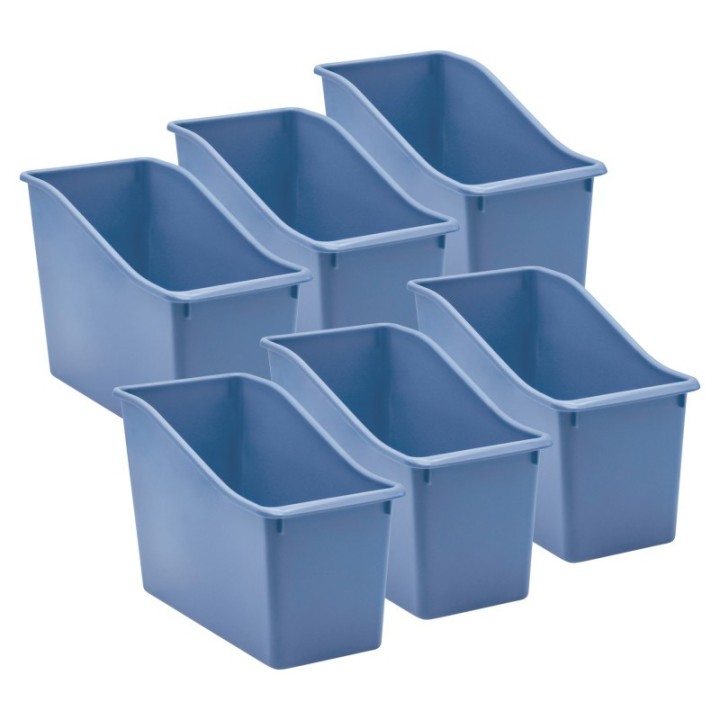 Teacher Created Resources® Slate Blue Plastic Book Bin, Pack of 6