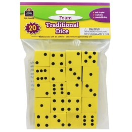 Teacher Created Resources® Foam Traditional Dice, 0.75", Pack of 20