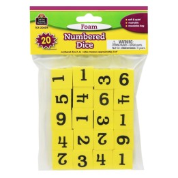 Teacher Created Resources® Foam Numbered Dice (1-6), Pack of 20
