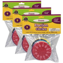 Teacher Created Resources® Foam Fraction Circles, 51 Pieces Per Set, 3 Sets