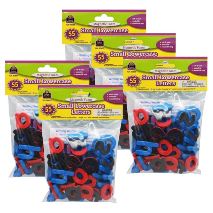 Teacher Created Resources® Magnetic Foam: Small Lowercase Letters, 55 Per Pack, 5 Packs