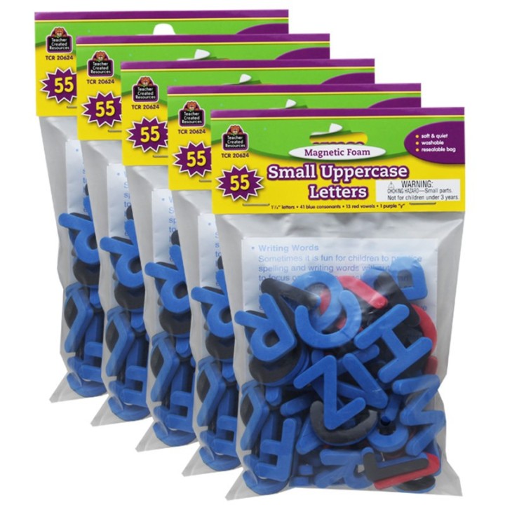 Teacher Created Resources® Magnetic Foam: Small Uppercase Letters, 55 Per Pack, 5 Packs