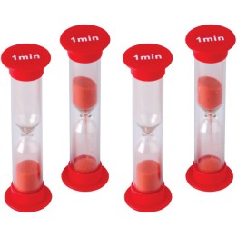Teacher Created Resources® 1 Minute Sand Timers - Small, Red, Pack of 4