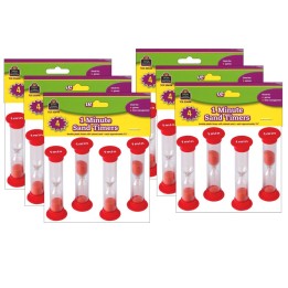 Teacher Created Resources® Sand Timers, Small, 1 Minute, 4 Per Pack, 6 Packs
