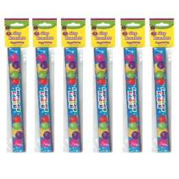 Teacher Created Resources® Happy Birthday Balloons Slap Bracelets, 10 Per Pack, 6 Packs