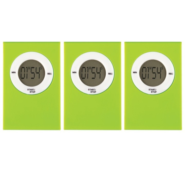 Teacher Created Resources® Magnetic Digital Timer, Lime, Pack of 3