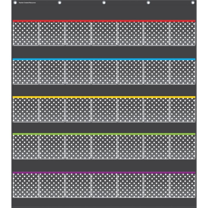 Teacher Created Resources® Black Polka Dots Storage Pocket Chart