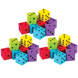 Teacher Created Resources® Foam Colorful Dice, 20 Per Pack, 3 Packs