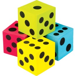 Teacher Created Resources® Foam Colorful Jumbo Dice, 2-1/2", Pack of 4