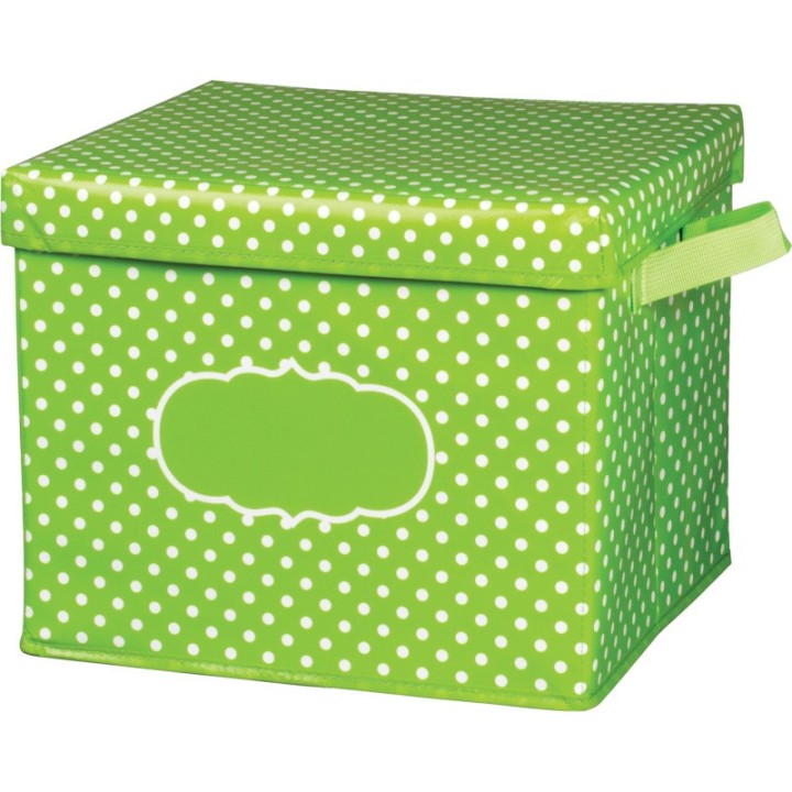 Teacher Created Resources® Lime Polka Dots Storage Box