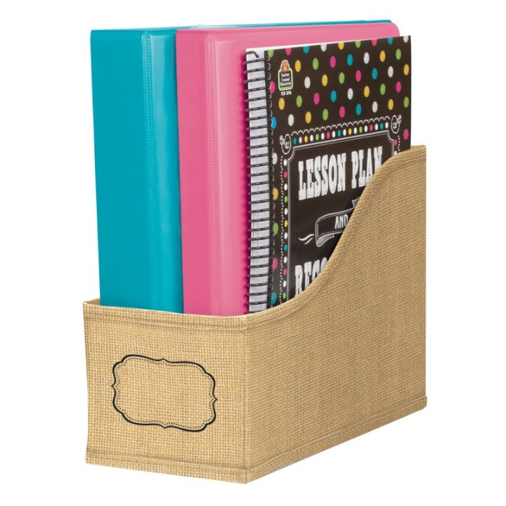 Teacher Created Resources® Burlap Design Book Bin