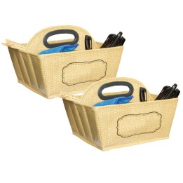 Teacher Created Resources® Burlap Design Storage Caddy, Pack of 2