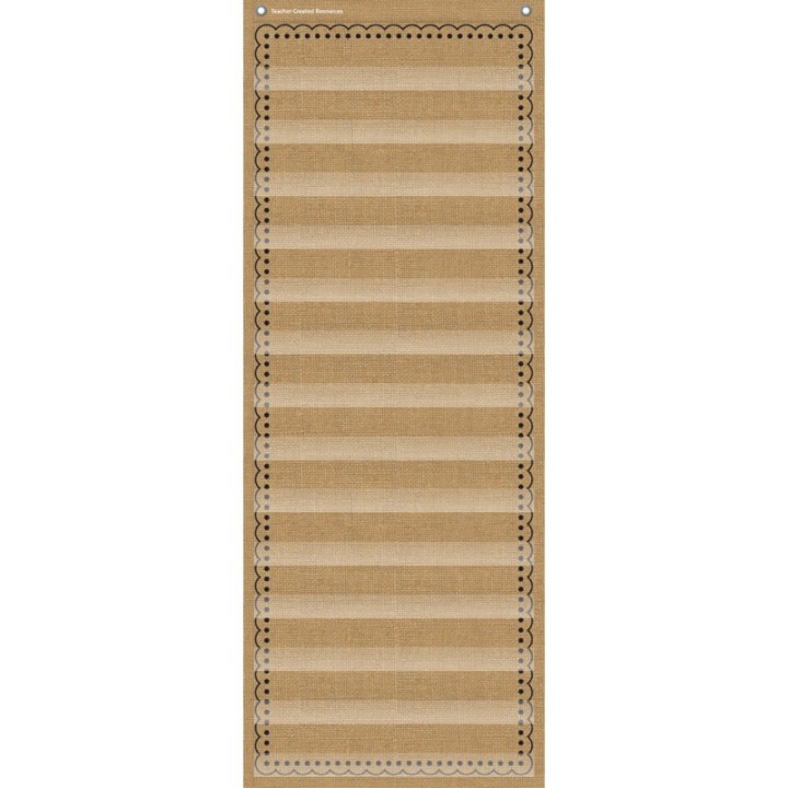 Teacher Created Resources® 14-Pocket Pocket Chart, Burlap Design, 13" x 34"