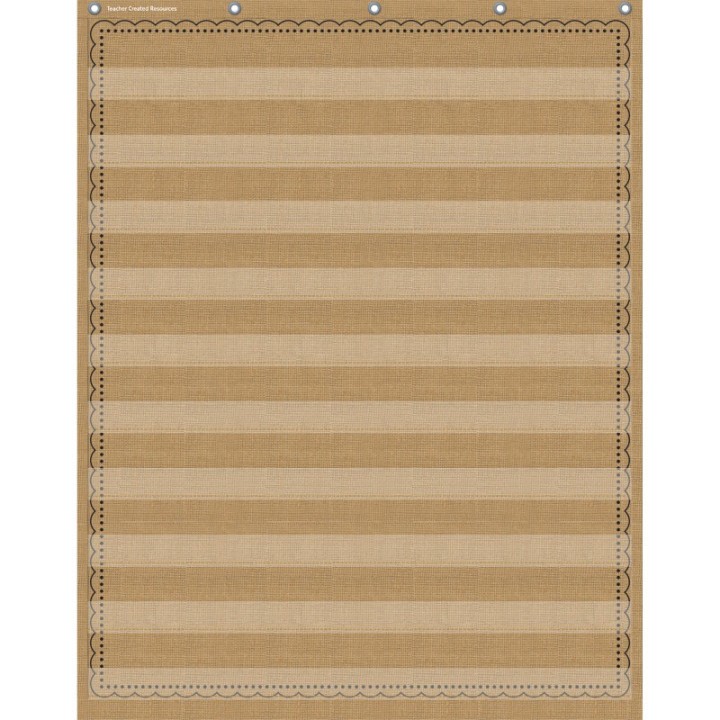 Teacher Created Resources® 10-Pocket Pocket Chart, Burlap Design, 34" x 44"