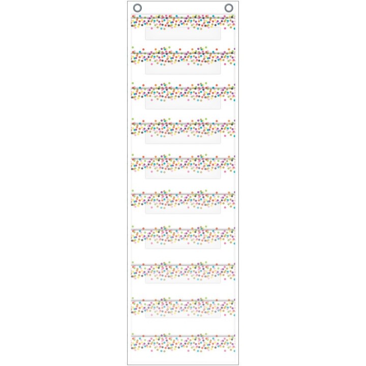 Teacher Created Resources® File Storage Pocket Chart, 10 Pockets, Confetti, 14" x 58"