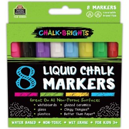 Teacher Created Resources® Chalk Brights Liquid Chalk Markers, Pack of 8