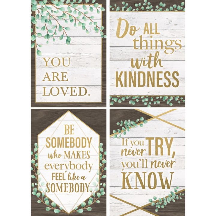 Teacher Created Resources® Eucalyptus Posters, 13-3/8" x 19", Set of 4