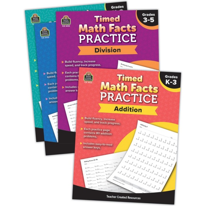 Teacher Created Resources® Timed Math Facts Practice Set of 4