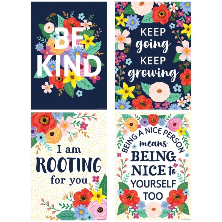Teacher Created Resources® Wildflowers Positive Posters, Set of 4