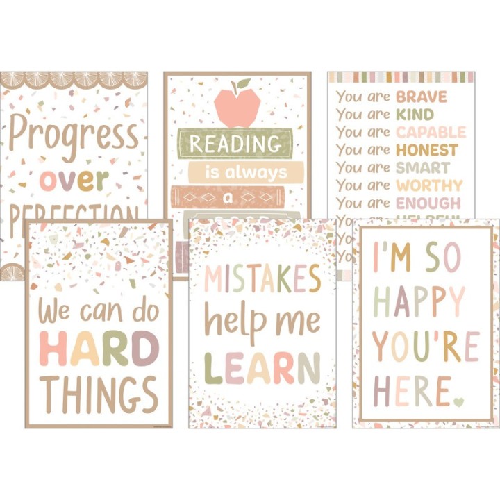Teacher Created Resources® Terrazzo Tones Positive Poster, Set of 6