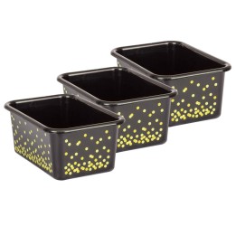 Teacher Created Resources® Black Confetti Small Plastic Storage Bin, Pack of 3