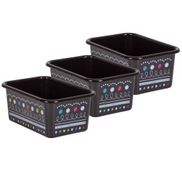 Teacher Created Resources® Chalkboard Brights Small Plastic Storage Bin, Pack of 3