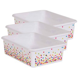 Teacher Created Resources® Confetti Large Plastic Storage Bin, Pack of 3