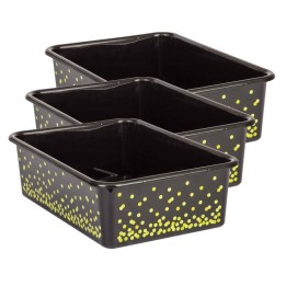 Teacher Created Resources® Black Confetti Large Plastic Storage Bin, Pack of 3