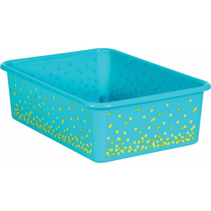 Teacher Created Resources® Teal Confetti Large Plastic Storage Bin