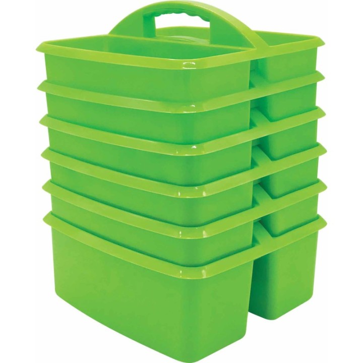 Teacher Created Resources® Lime Plastic Storage Caddy, Pack of 6