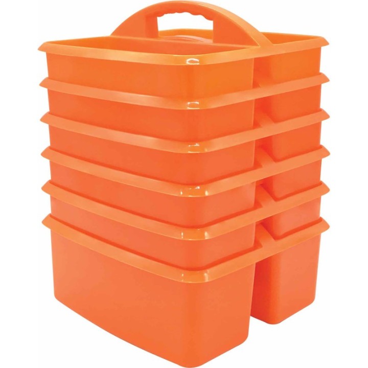 Teacher Created Resources® Orange Plastic Storage Caddy, Pack of 6
