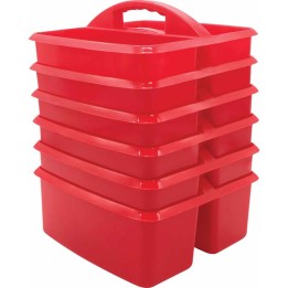 Teacher Created Resources® Red Plastic Storage Caddy, Pack of 6