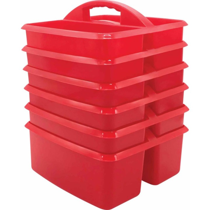 Teacher Created Resources® Red Plastic Storage Caddy, Pack of 6