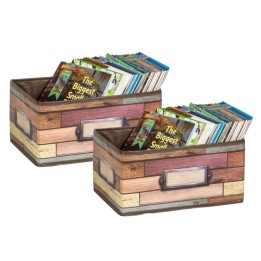Teacher Created Resources® Reclaimed Wood Design Small Storage Bin, Pack of 2
