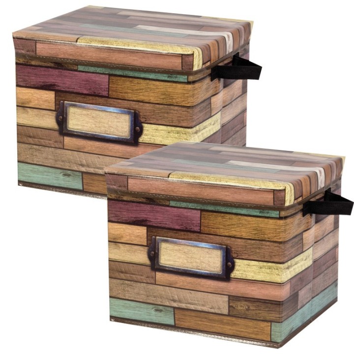 Teacher Created Resources® Reclaimed Wood Design Storage Box, Pack of 2